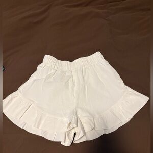 Commense High Waist Cream Ruffle Shorts